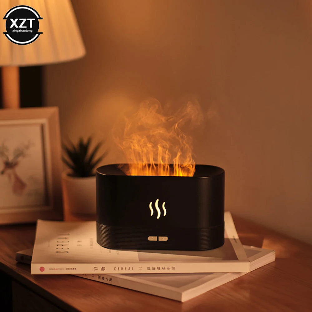 Flame Aromatherapy Diffuser Desk Top Home Essential
